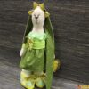 Заяц в стиле Тильда зеленый с клеткой с цветком № 1482